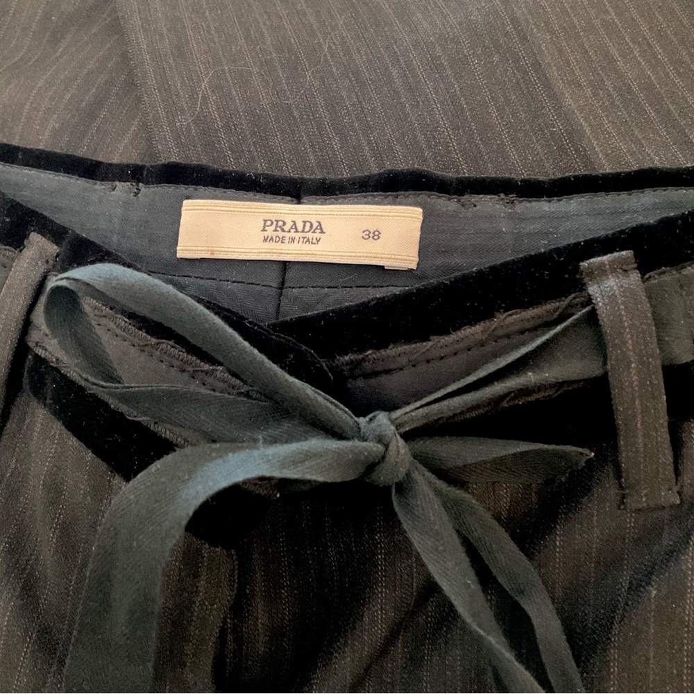Prada Black Pinstripe Pants Sz38 - Picture 3 of 6